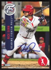 2025 Choice Nick Dunn Auto Reading Fightin Phils #14 COA Team Set 2 Card Signed