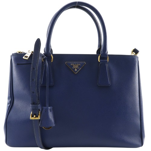 PRADA Galleria Tote Bag 2WAYShoulder Blue Safiano Women
