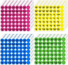 Yards Sale Stickers,3/4"Garage Sale Price Stickers Colored Price Tags Label