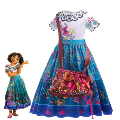 Girls Encanto Mirabel Costume Dress Kids Book Week Party Cosplay Fancy Dress  | eBay