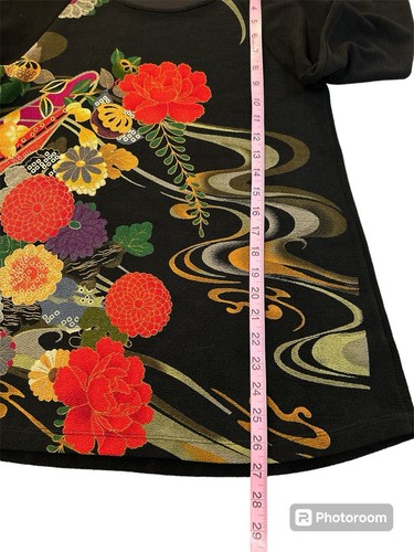 Soft Surroundings Tunic Size M Art To Wear Black Asian Oriental Long Sleeves USA - Picture 5 of 6
