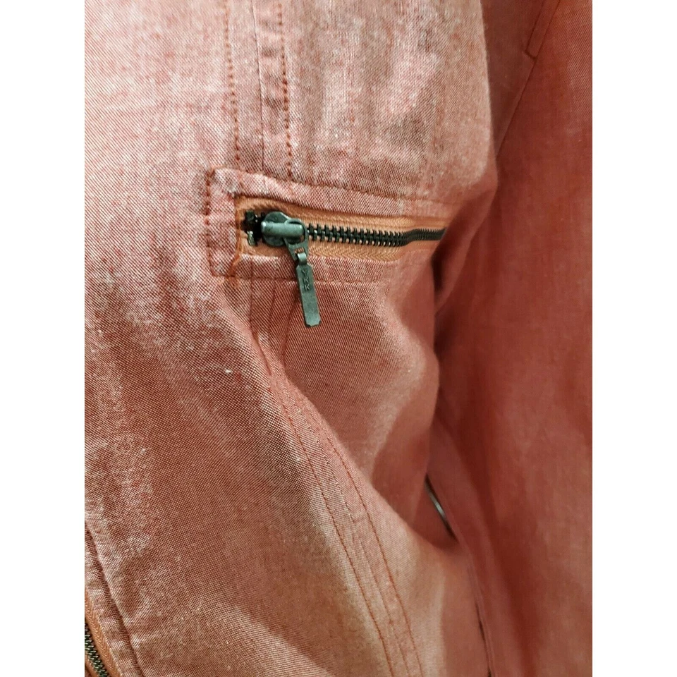 Chaqueta informal Blair para mujer de algodón rosa liso manga larga cremallera completa frontal talla 2XL Foto 4 de 4