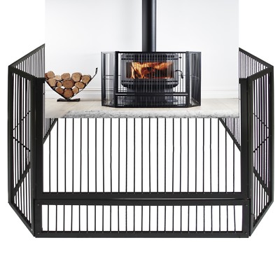 Scandia Steel Heater Guard Wood Fireplace Fire Place Child Safety