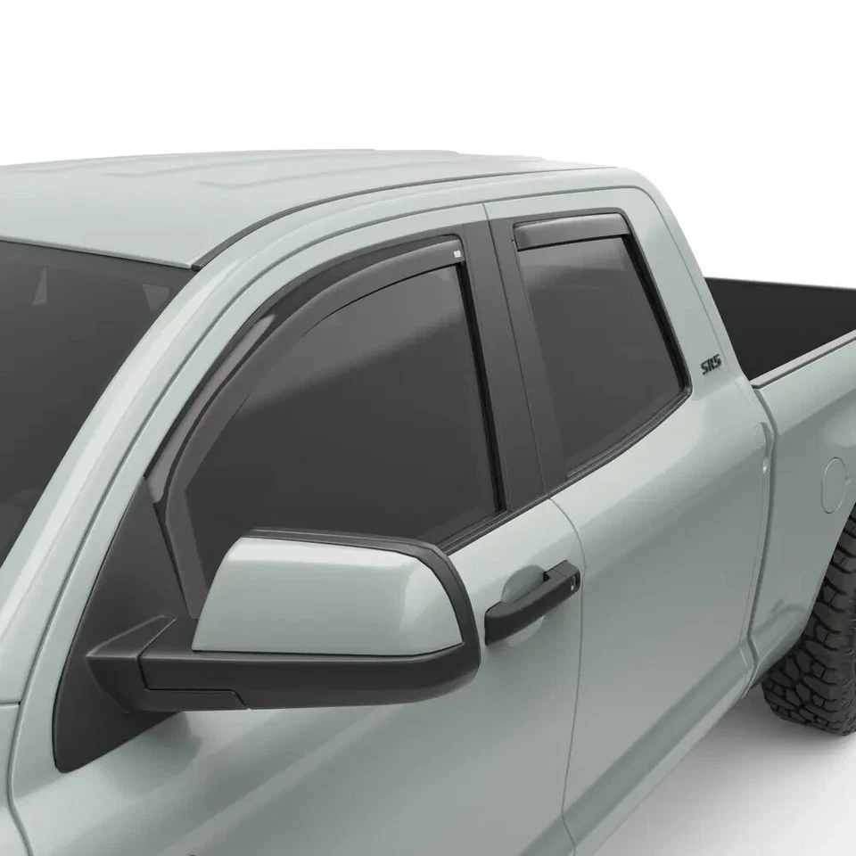 Protectores de lluvia EGR Dark BLK humo en canal para Toyota Tundra 2007-2021 doble cabina Foto 2 de 4