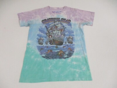 Vintage Grateful Dead Shirt Mens Small Ship of Fools Tie Dye Liquid Blue 2001