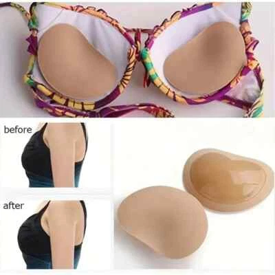 1 Pair Women Foam Insert Breast Bra Padded Push Up Bikini Bust Enhancer UK - Image 1 of 4