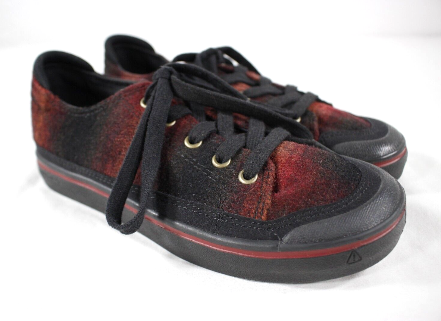 Scarpe Keen donna 6 5 larghe Elsa IV sneakers basse tela 1023793 plaid rosso nero