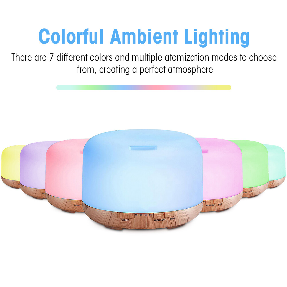Essential Oil Diffuser Grain Ultrasonic Air LED Aromatherapy Humidifier 500ml US-image