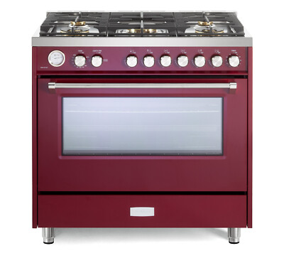 Verona Ultima 36 Inch 5.0 cu.ft Freestanding All Gas Range Oven Burgundy