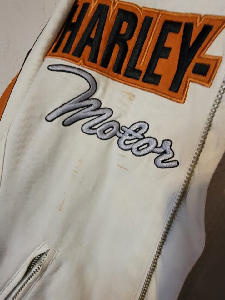 Harley Davidson Women's Motorcycle Riding Jacket sz S black/orange