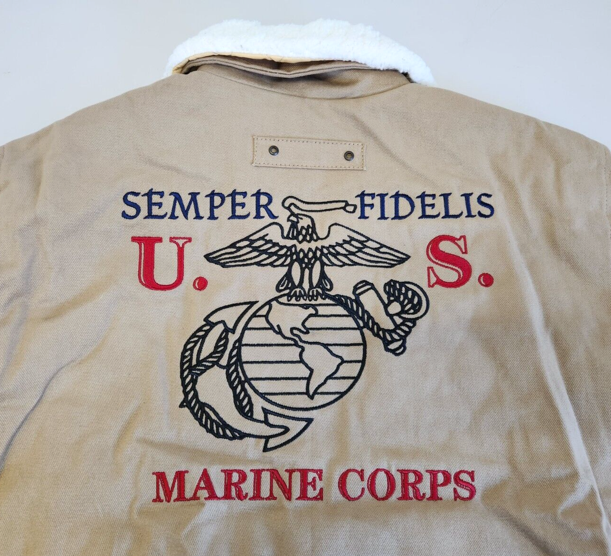 Bradford Exchange USMC Semper Fidelis Marines Brown Twill Bomber
