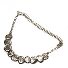 925 Sterling Silver 8 hammered charm pendant necklace 20.2g ladies 18" estate — photo 2