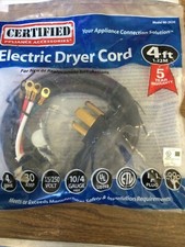 Certified Appliance 4 Prong 4 Ft. Universal Electric Dryer Power Cord -30 Amp