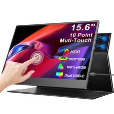 15.6" FHD Portable Monitor USB C Monitor Touchscreen Monitor for Laptop PC
