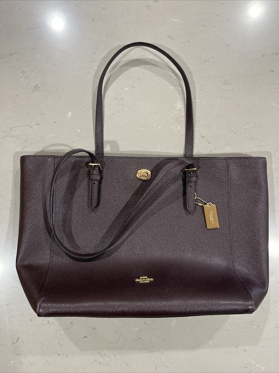 COACH Turn Lock Tote Hand Bag Purse Zip Top/Strap Authentic D1847