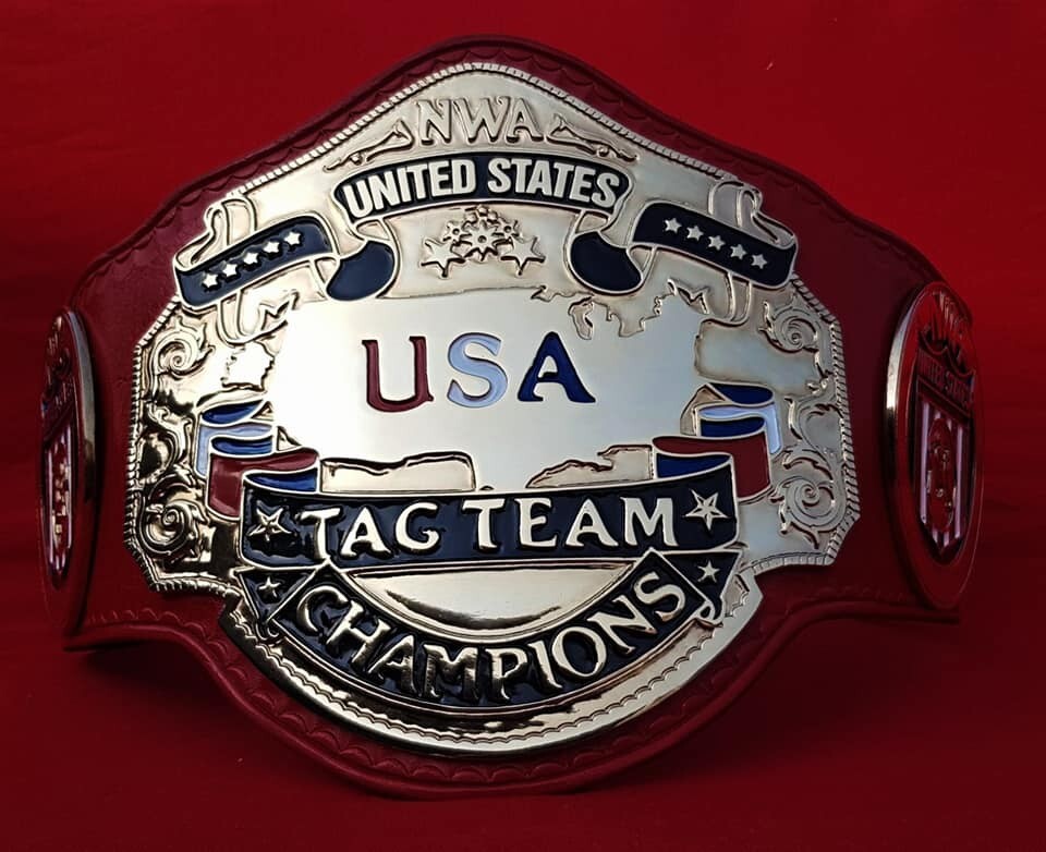 NWA United States Tag team championship belt zinc metal 4mm flopy