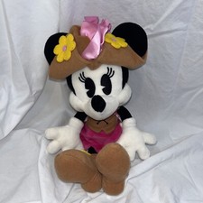 Disney Parks Pirates Of The Caribbean Minnie Mouse 12" PLUSH Pink Floral Hat NWT