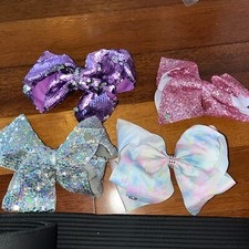 JOJO Large Hair Bows Flamingos/Tropical Palm Leaves in Beautiful Colors