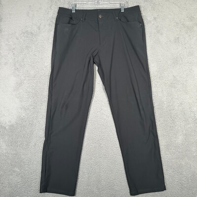 Lululemon ABC Pants Mens Size 38 Dark Gray Classic Warpstreme Casual Flaws 