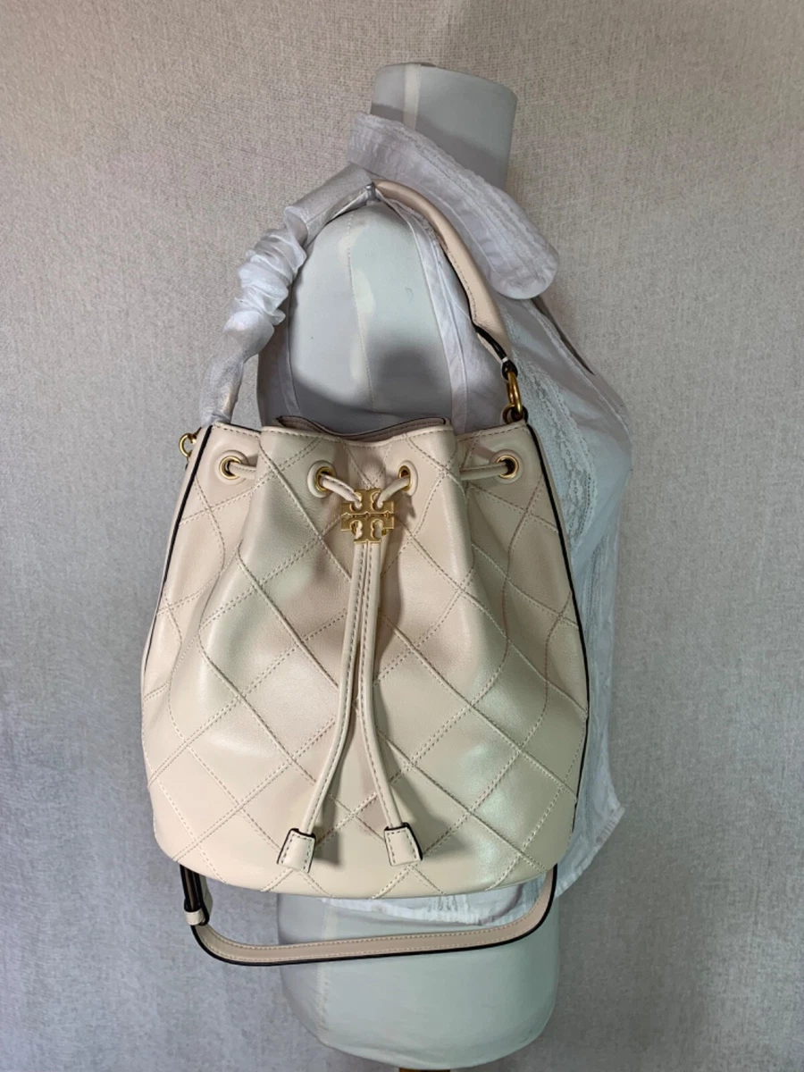 NEW Tory Burch New Cream Soft Fleming Bucket Bag $598