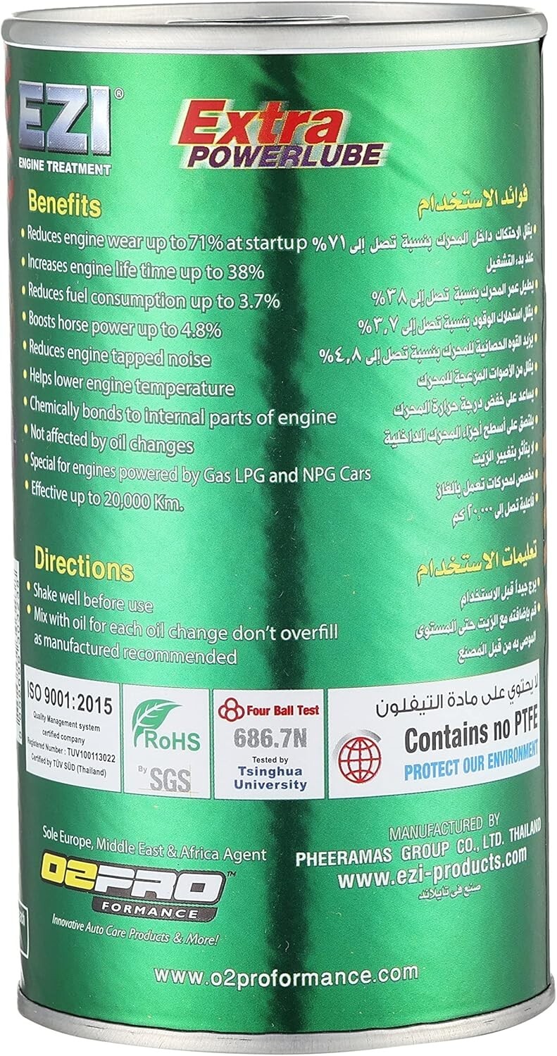 EZI Extra Power Lube Oil Engine Treatment NanoTech Formula Green(3Packs X 326ml)