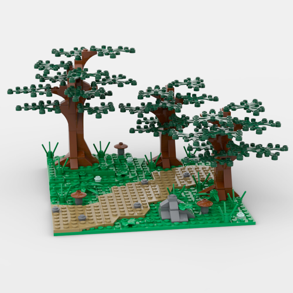 MOC-116409 A Beautiful Forest Path Building Toys Set for Display 211 Parts