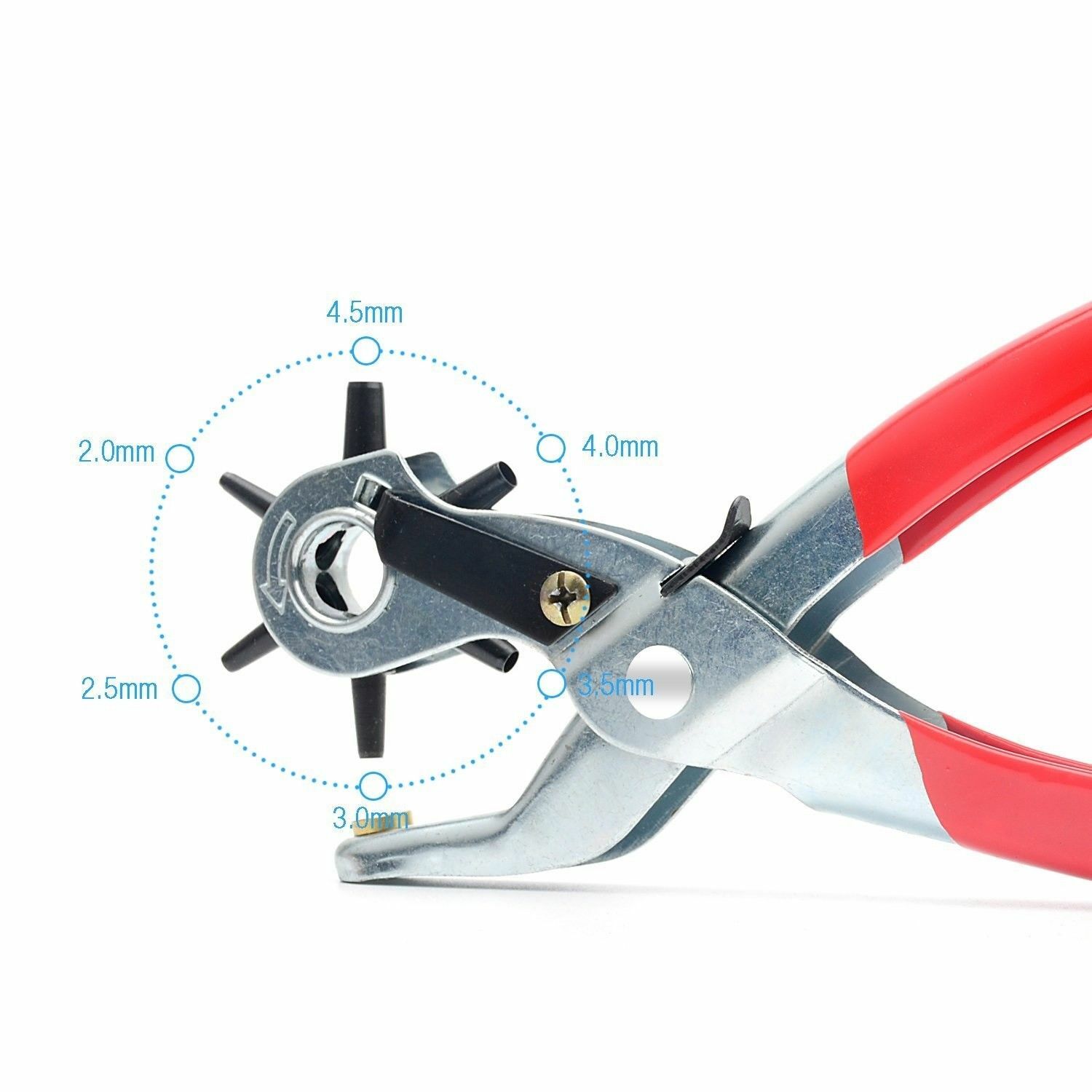 6 Sized 9" Heavy Duty Leather Hole Punch Hand Pliers Belt Holes Punches ...
