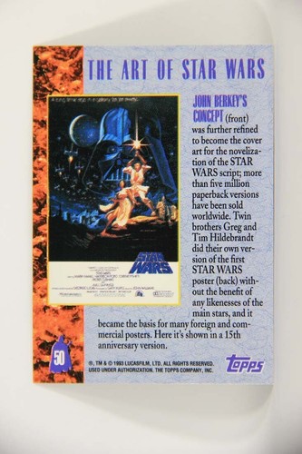 Star Wars Galaxy 1993 Topps Card #50 John Berkey's Concept Artwork ENG L013505 - Picture 2 of 2