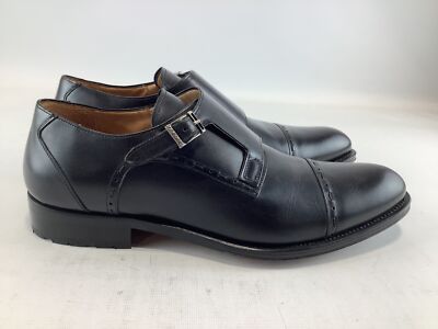 Vintage Mezlan Double Monk Strap Black Leather Dress Shoe Size US 11 Mezlan Mens Black Cap Toe Double Monk Strap Leather Dress  main image 3