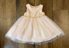 Cat  Jack Baby Girls 18 Month Pink Lace Tulle Dress Gold Trim Party Formal