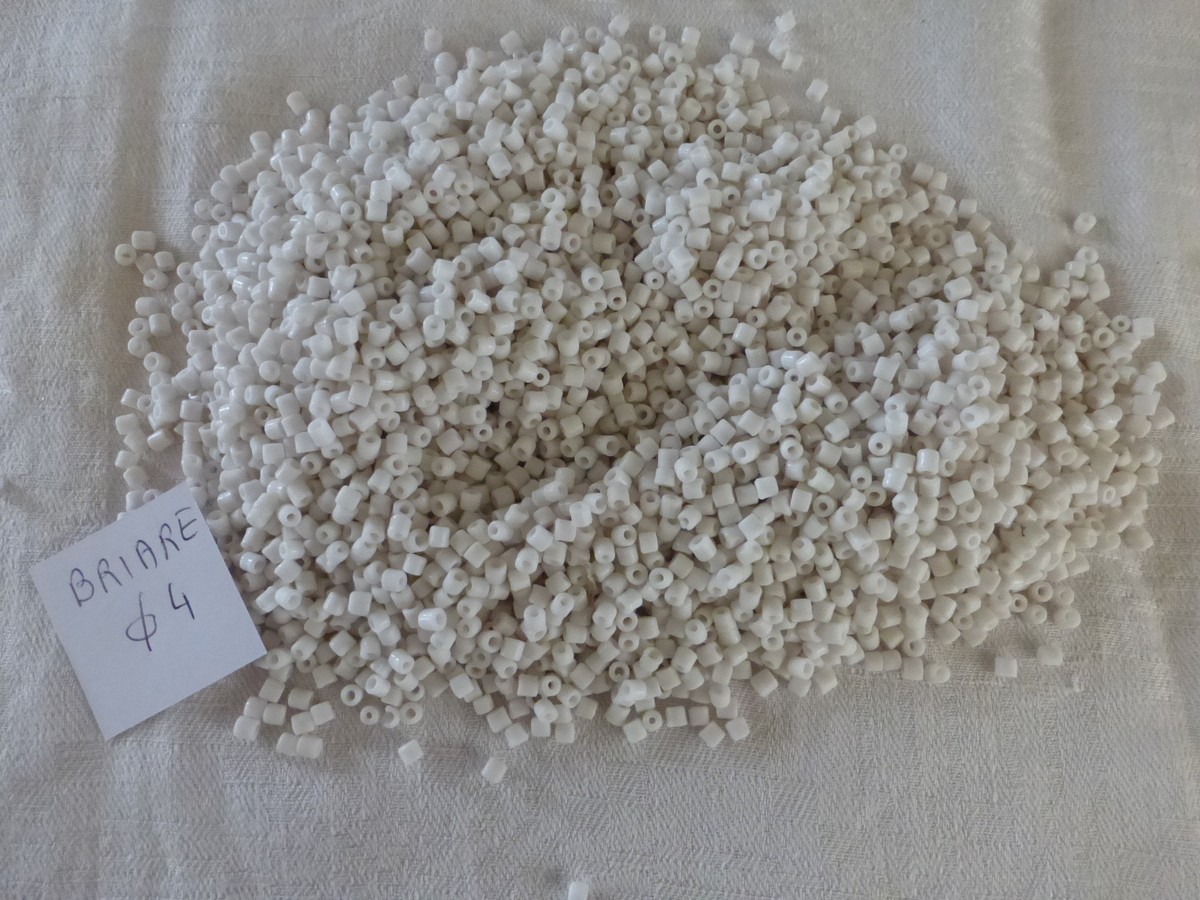 Lot De 1000 Perles Anciennes Briare Jaunes - 4-5 Mm Rondes, Parfaites Pour La Création De Bijoux