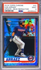 2019 TOPPS CHROME UPDATE BLUE REFRACTOR #45 LUIS ARRAEZ ROOKIE RC /150 PSA 9
