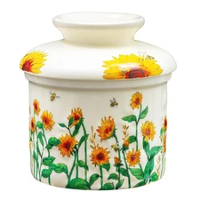 Butter Crock with Lid for Countertop , French Butter Keeper with Water Line, ...