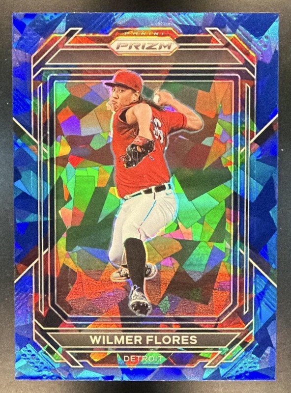 2023 Panini Baseball Prizm Wilmer Flores Blue Ice Prizm #78 Detroit Tigers