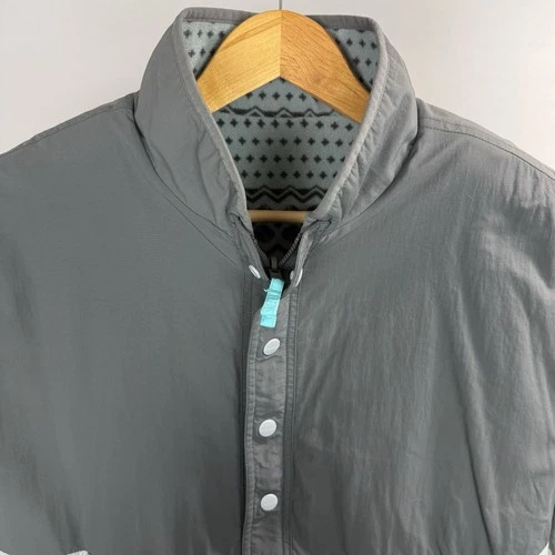 Chubbies Bear Hug Reversible 1/4 Zip Pullover Jacket Mens XL Gray Nylon Fleece image 6