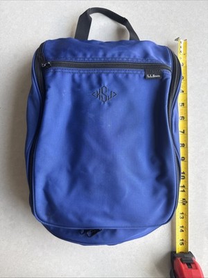 Vintage L.L.Bean Blue Travel Toiletry Bag Hanging Dopp Kit Organizer