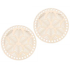 Wooden Bottom for Knitting Basket Round Base 5.5 Inch 14cm DIY Weaving 2 Pack