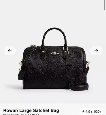Coach Rowan Large Satchel In Signature Leather 100% Authentic