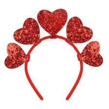 Valentine's Day Heart Head Bopper Red Sequin Love Heart Hair Accessories