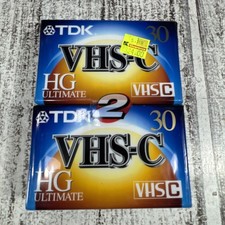 NEW..2 pack TDK 30. VHS-C HG Ultimate Camcorder Video Cassette
