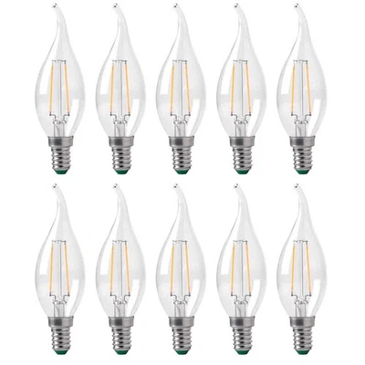 10 lampadine a filamento LED Megaman C35 candela 3 W = 25 W E14 bianco caldo chiaro 2700 K