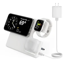 MGG  3-in-1 MagSafe Charger for iPhone, Apple Watch & AirPods – White