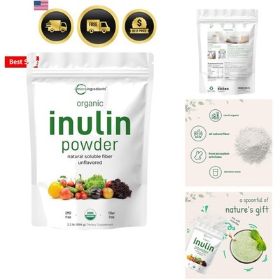 Organic lin FOS Fiber Powder, 2.2 lbs | Quick Water-Soluble Prebiotic | Natur...