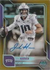 Josh Hoover 2025 Bowman University Chrome Gold Auto #BCA-JHO Football #/50