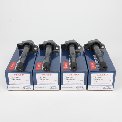 30520-PNA-007 4PCS Denso 673-2301 Ignition Coil For 02-06 Honda 2.4L