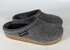 Haflinger GZ Classic Grizzly Wool Clog Slipper Grey Women's Size 37 / 6-6.5