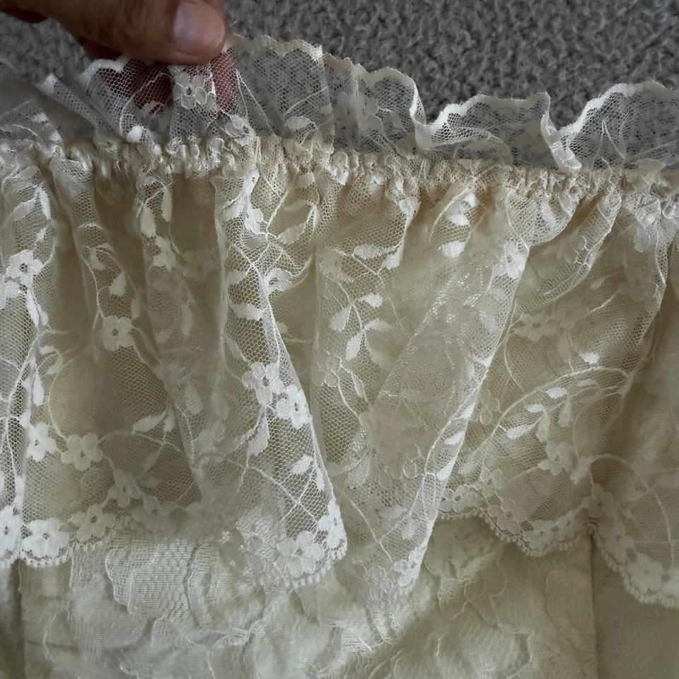Vintage Jolie Madame Dress Small Cream Lace Peplum Ruffled Strapless Formal 80s - Image 3 of 4