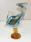 Mint! Colorful! Vtg Large 11" HAND BLOWN Murano Italian Art Glass FISH SCULPTURE