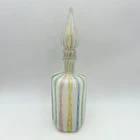 Salviati Murano Venetian Latticino Multicolored Bottle Gold Leaf Art Glass VTG