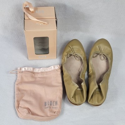 Bloch Ladies Roll Up Ballet Flats Foldable Purse Comfy Shoes Beige Tan Size 12